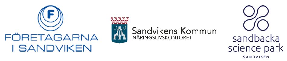 logo Företagarna i Sandviken, Näringslivskontoret Sandvikens kommun, Sandbacka Science Park